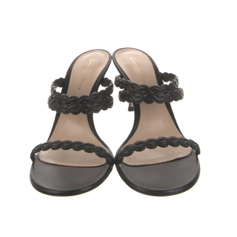 Gianvito Rossi Black Twisted Strap Sandals